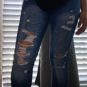 Blue ripped jeans